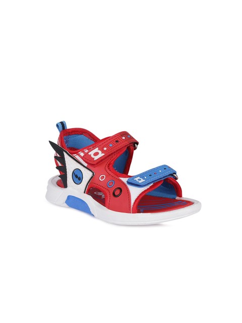 

Campus Kids Red & White Printed Sports Sandals