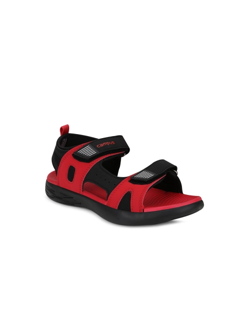 

Campus Kids Red & Black Printed Sports Sandals