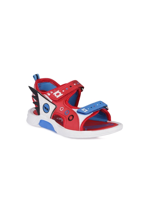 

Campus Kids Red & White Printed Sports Sandals