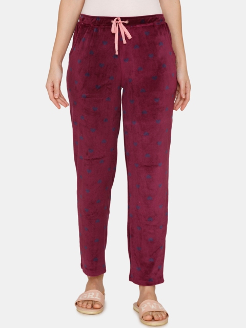 

Zivame Women Purple Printed Lounge Pants