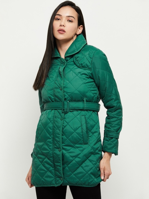 

max Women Green Longline Quilted Jacket