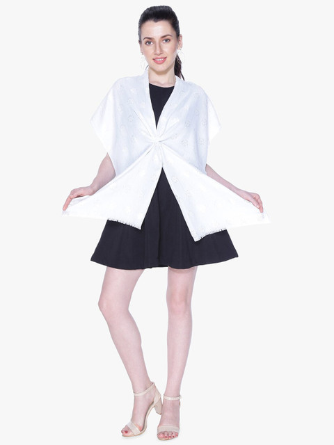 

Scarves & Glitters Women Off White Woven Design Stole