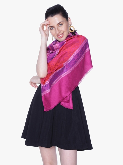 

Scarves & Glitters Women Magenta & Purple Woven Design Stole