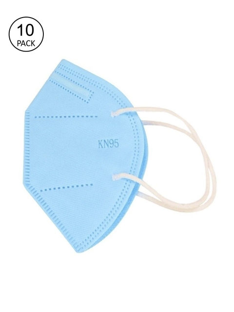 

OOMPH Unisex Pack Of 10 5-Ply Reusable Anti-Pollution KN95 Face Masks, Blue