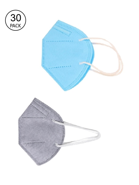 

OOMPH Unisex Pack Of 30 5-Ply Reusable Anti-Pollution KN95 Face Masks, Blue
