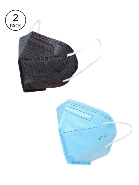 

OOMPH Unisex Pack Of 2 5-Ply Reusable Anti-Pollution KN95 Face Masks, Black