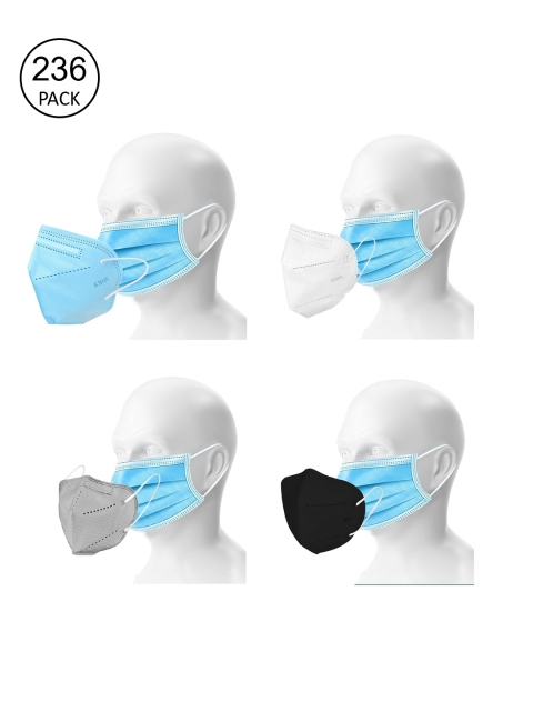 

OOMPH Pack of 236 Double Mask Disposable 3 Ply & 12 KN95 / N95 Masks, Blue