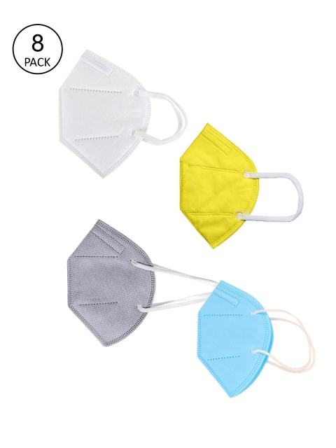 

OOMPH Unisex Pack Of 8 5-Ply Reusable Anti-Pollution KN95 Face Masks, Yellow