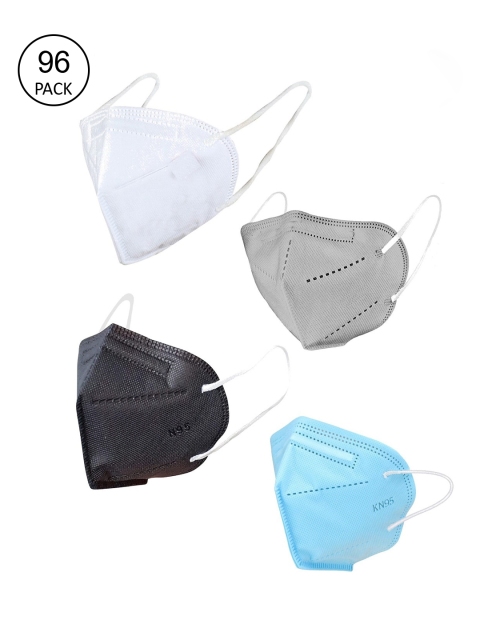

OOMPH Pack of 96 Anti-Pollution Reusable 5-Layer Masks, Black