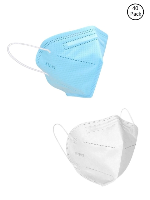 

OOMPH Pack Of 40 Blue & White Anti-Pollution KN95 Reusable 5-Layer Mask