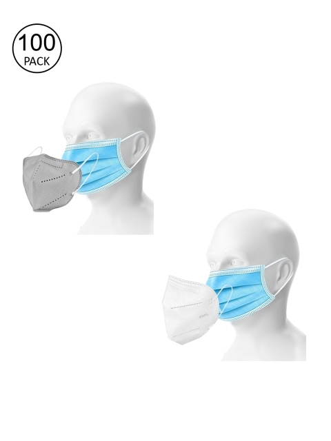 

OOMPH Pack Of 200 Disposable 3-Ply & 36 5-Ply KN95 Double Masks, Blue