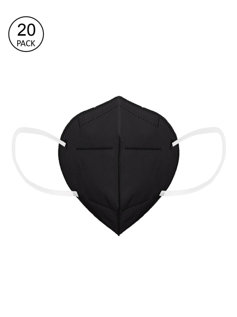 

OOMPH Unisex Pack Of 20 5-Ply Reusable Anti-Pollution KN95 Face Masks, Black