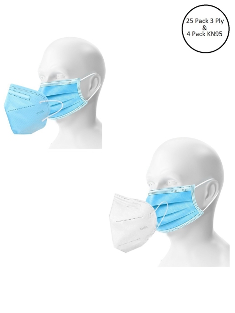 

OOMPH Pack of 25 Double Mask Disposable 3 Ply 12 KN95 / N95 Masks, Blue