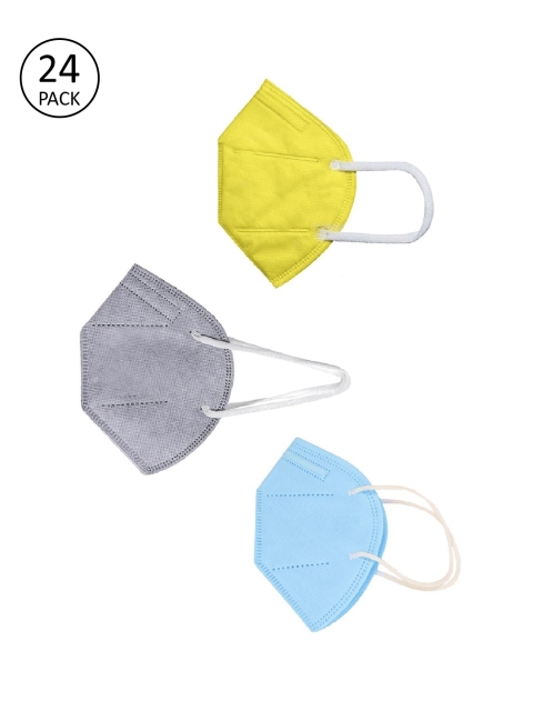 

OOMPH Unisex Pack Of 24 5-Ply Reusable Anti-Pollution KN95 Face Masks, Yellow