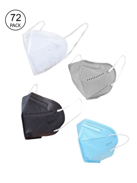 

OOMPH Unisex Pack Of 72 5-Ply Reusable Anti-Pollution KN95 Face Masks, Black