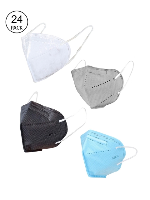 

OOMPH Unisex Pack Of 24 5-Ply Reusable Anti-Pollution KN95 Face Masks, Black