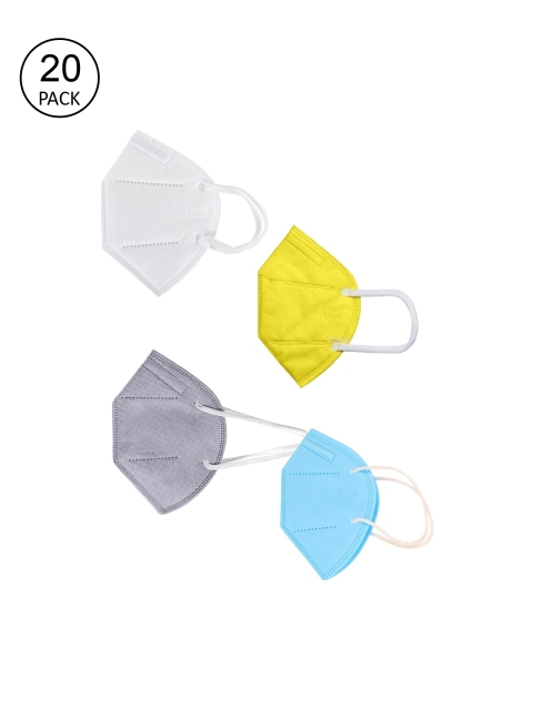 

OOMPH Unisex Pack of 24 Anti-Pollution Reusable 5-Layer Mask, Yellow