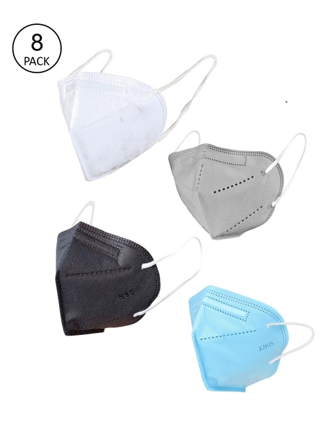 

OOMPH Unisex Pack Of 8 5-Ply Reusable Anti-Pollution KN95 Face Masks, Black