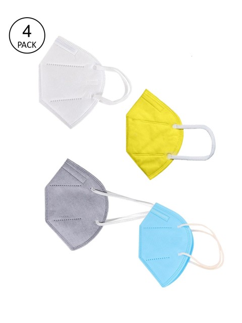 

OOMPH Pack Of 4 5-Ply Reusable Anti-Pollution KN95 Masks, Yellow