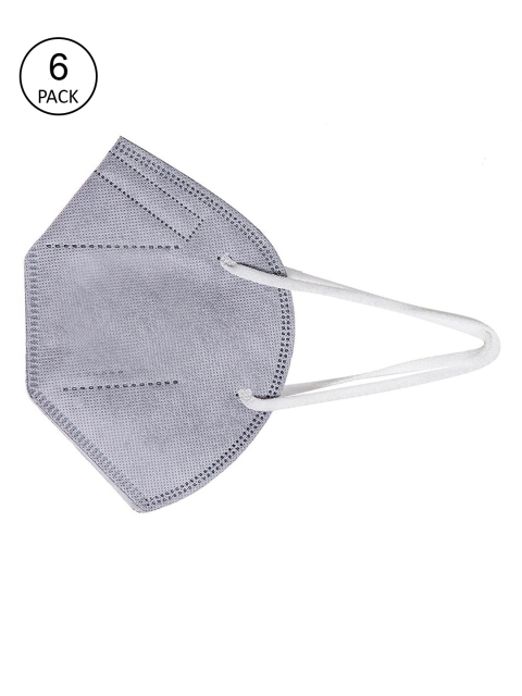 

OOMPH Unisex Pack Of 6 5-Ply Reusable Anti-Pollution KN95 Face Masks, Grey