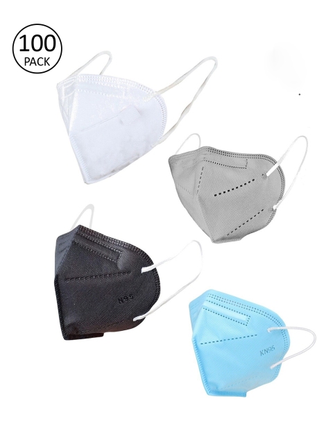 

OOMPH Unisex Pack Of 100 5-Ply Reusable Anti-Pollution N95 Masks, Black