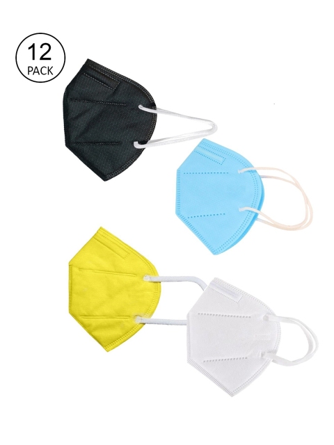 

OOMPH Pack Of 12 5-Ply Reusable Anti-Pollution KN95 Masks, Yellow