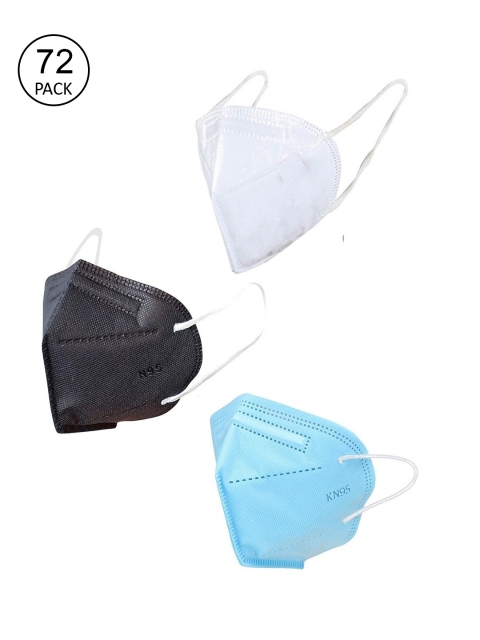 

OOMPH Unisex Pack Of 72 5-Ply Reusable Anti-Pollution KN95 Masks, Black