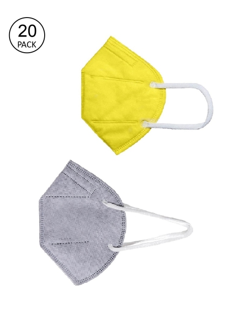 

OOMPH Pack Of 20 5-Ply Reusable Anti-Pollution KN95 Masks, Yellow