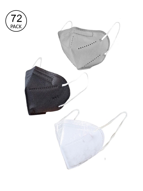 

OOMPH Unisex Pack Of 72 5-Ply Reusable Anti-Pollution KN95 Face Masks, Black