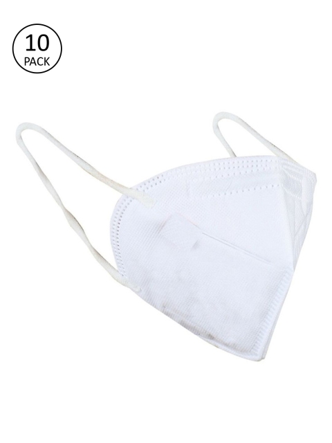 

OOMPH Unisex Pack Of 10 White 5-Ply Reusable Anti-Pollution KN95 Face Masks