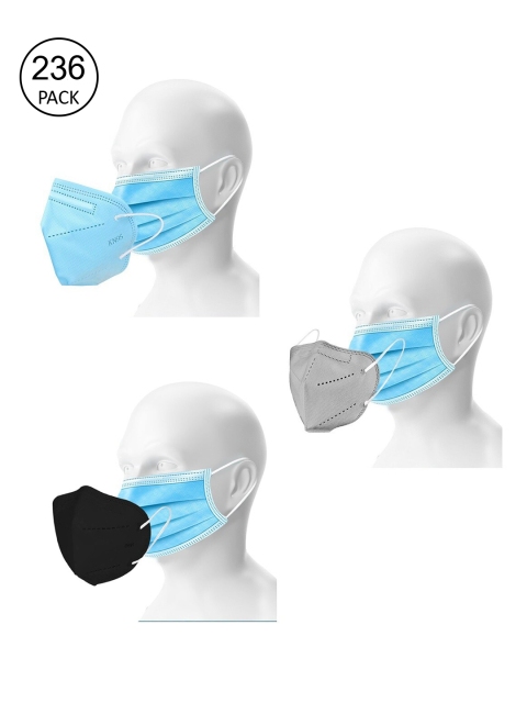 

OOMPH Pack Of 236 Disposable 3 Ply & 12 Ply KN95 & N95 Masks, Blue