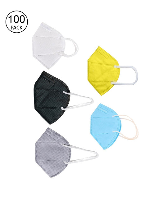 

OOMPH Pack Of 100 5-Ply Reusable Anti-Pollution KN95 Masks, Yellow