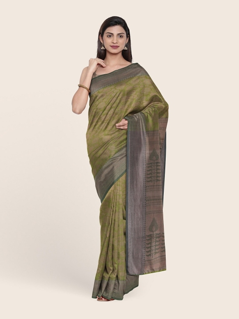 

Pothys Green & Beige Woven Design Zari Tissue Saree