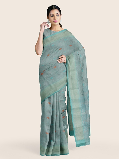 

Pothys Blue Woven Design Zari Tissue Saree