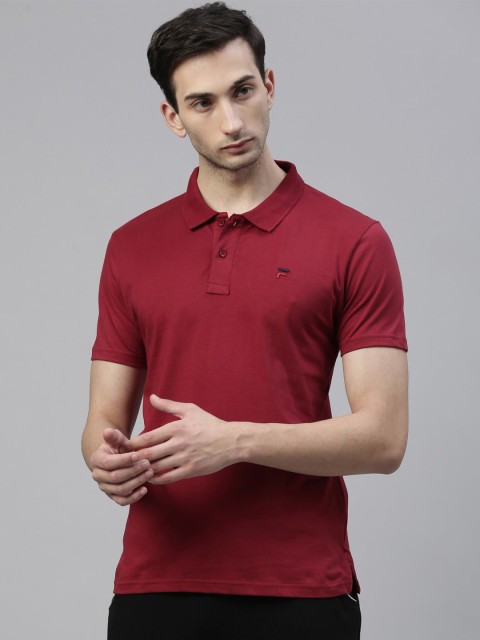 

FILA Men Red Polo Collar T-shirt
