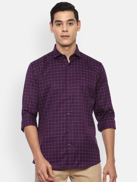 

Louis Philippe Sport Men Purple Slim Fit Grid Tattersall Checks Casual Shirt