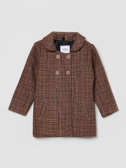 

max Girls Brown Checked Tailored Jacket