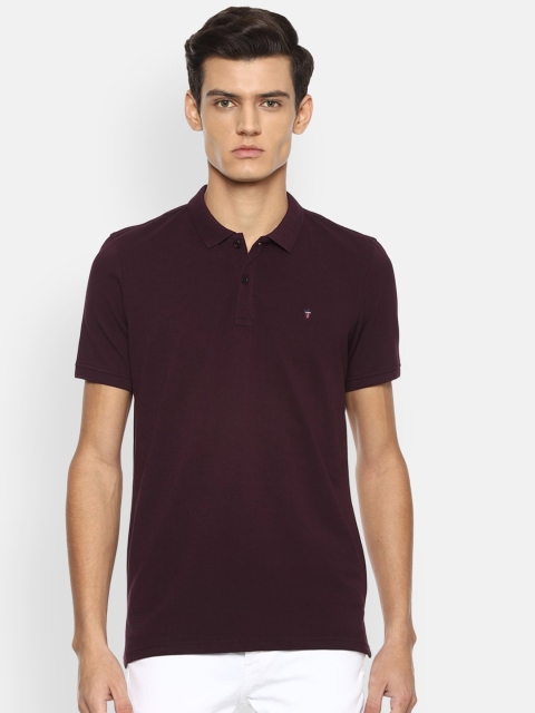 

Louis Philippe Sport Men Maroon Solid Cotton T-shirt