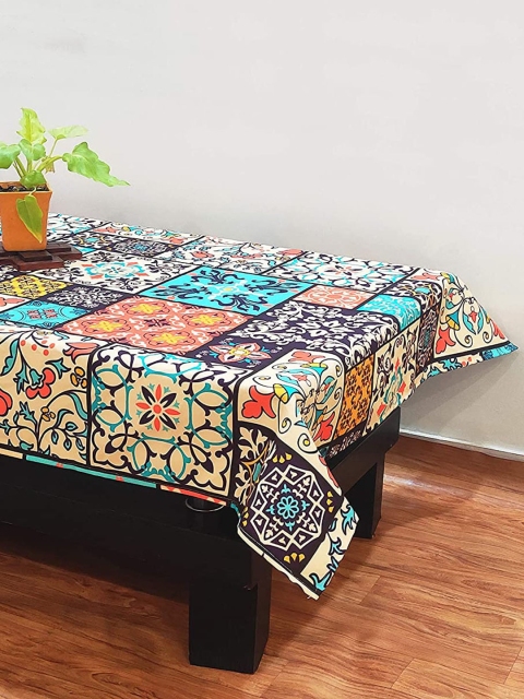 

STITCHNEST Multicoloured Ethnic Circus Digitally Printed 4 Seater Table Cover, Multi