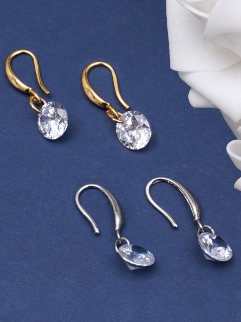 

KARATCART Set of 2 Classic Drop Earrings, Gold