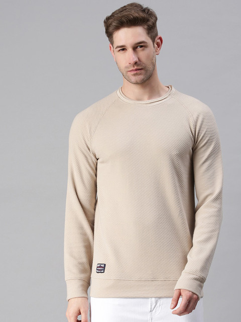 

SHOWOFF Men Beige Cotton Sweatshirt