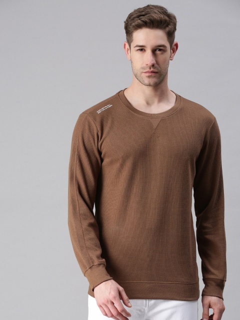 

SHOWOFF Men Brown Solid Sweatshirt
