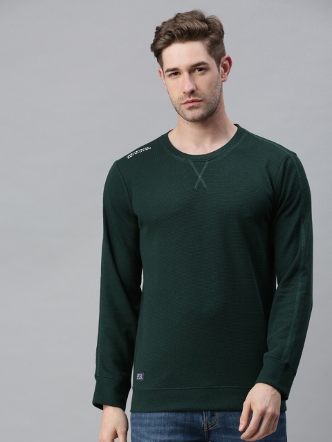 

SHOWOFF Men Green Cotton Sweatshirt