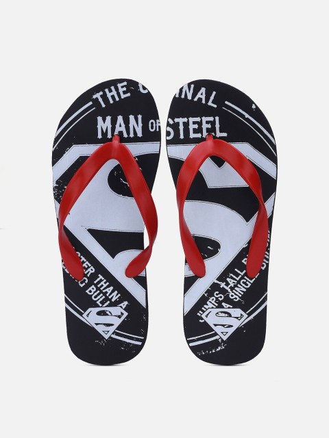

Free Authority Men Black & White Superman Printed Rubber Thong Flip-Flops