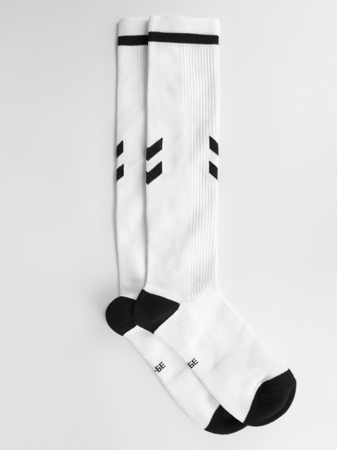 

hummel Men White & Black Knee-Length Socks