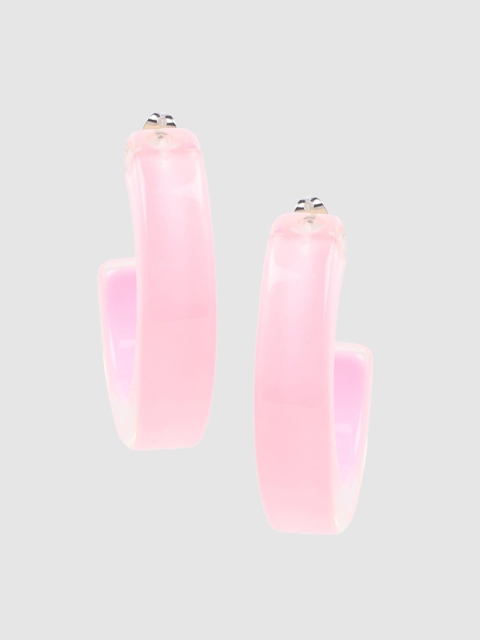 

ONLY Pink Contemporary Half Hoop Earrings