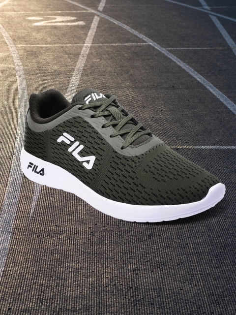 

FILA Men Olive Green Mesh Running Non-Marking Shoes