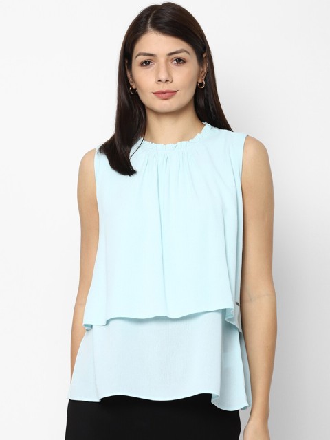 

Allen Solly Woman Turquoise Blue Tiered Top