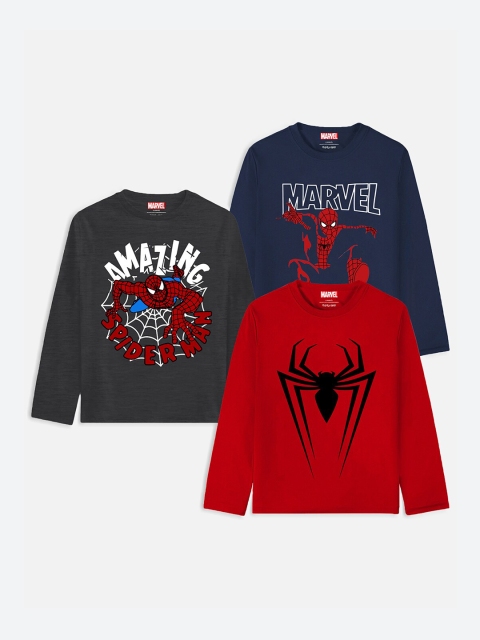 

Marvel by Miss and Chief Boys Pack of 3 Multicoloured Marvel Printed Applique T-shirts, Multi