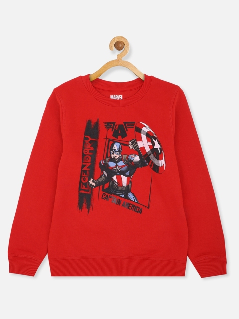 

Kids Ville Boys Red Captain America Printed Sweatshirt
